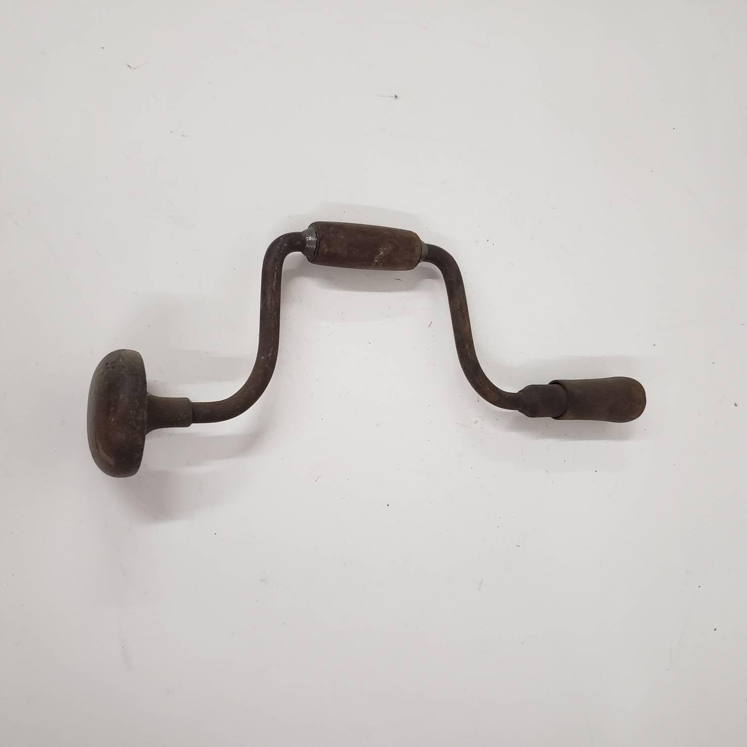 bit brace drill vintage hand crank wooden carpentry hand tools