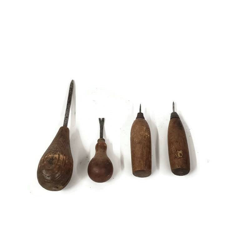 punches and awls set of four hand tools carpentry tools antique woodworking