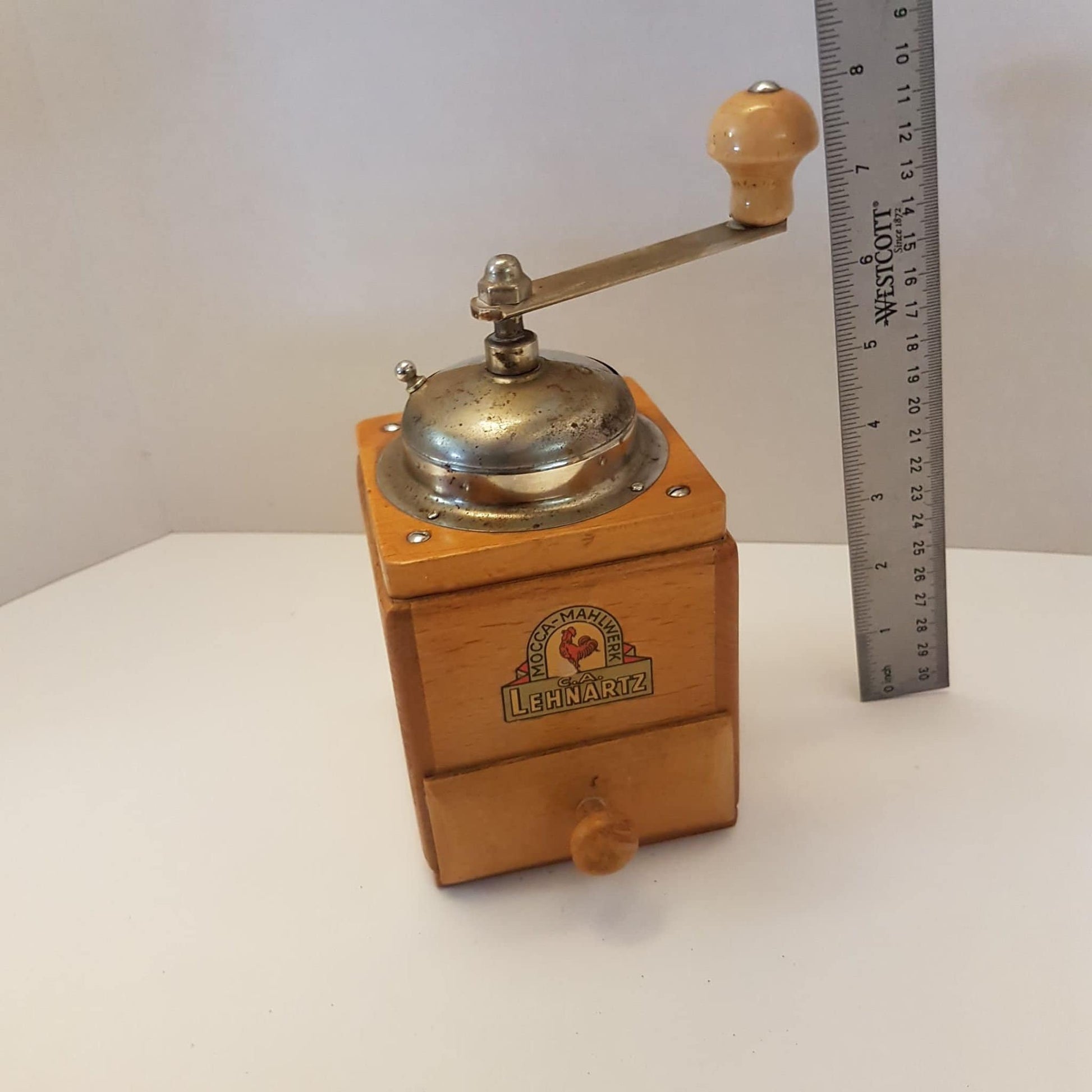 vintage antique authentic stahl-mahlwerk lehnartz german coffee grinder mill