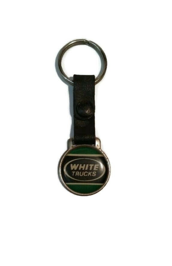 white trucks key chain keychain key fob keytag vintage automotove keychain gift collectible