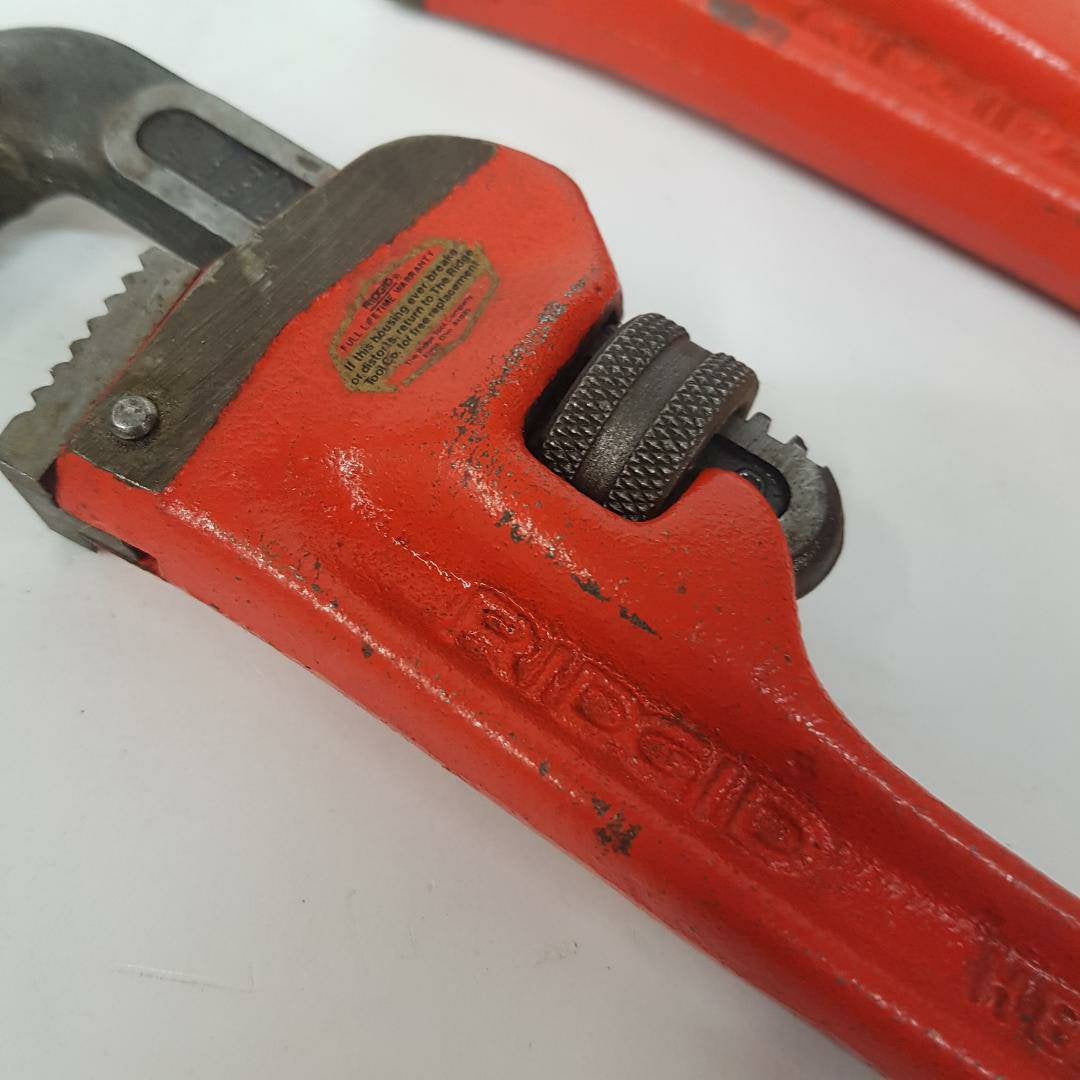 ridgid pipe wrench adjustable heavy duty pair of plumbers wrenches