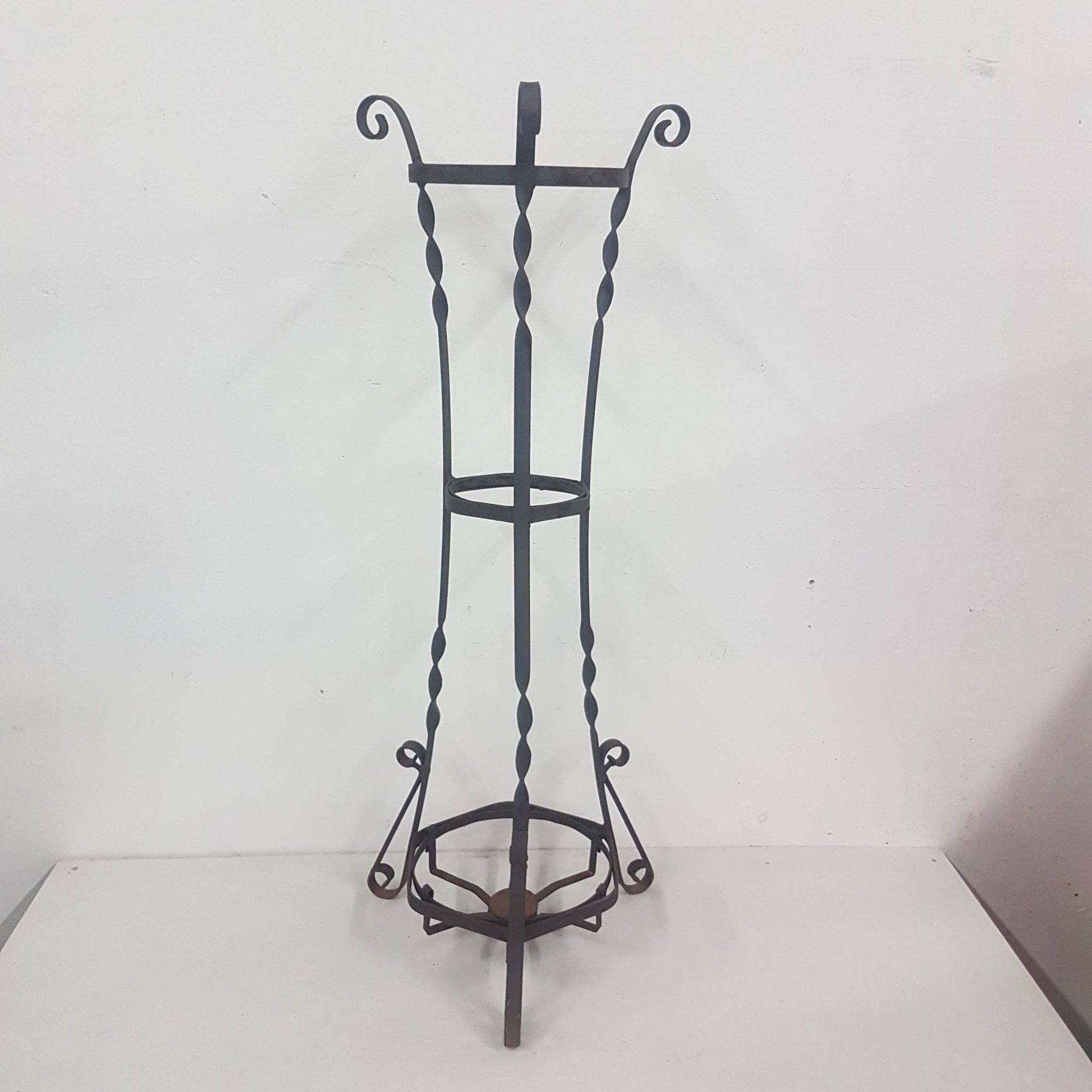 hand forged iron plant stand / umbrella holder
