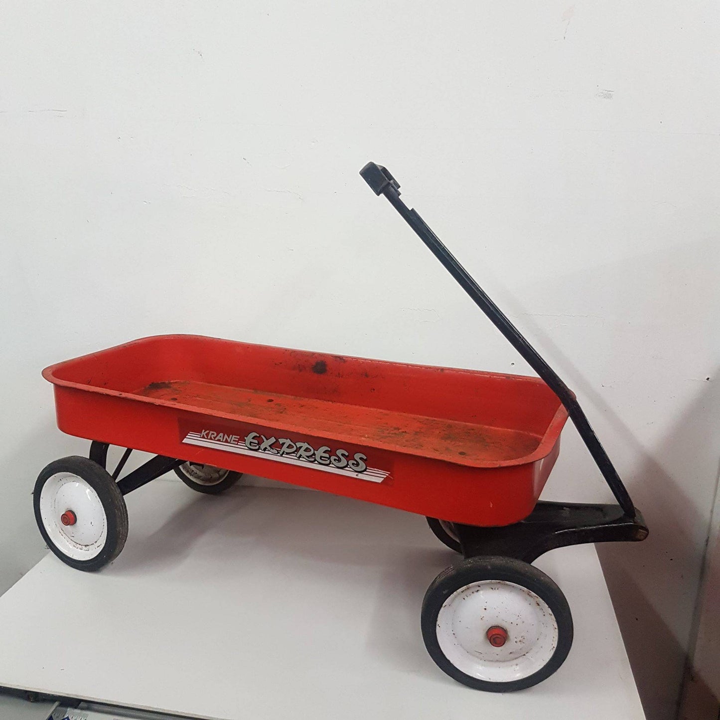 children's red wagon krane express metal vintage toys