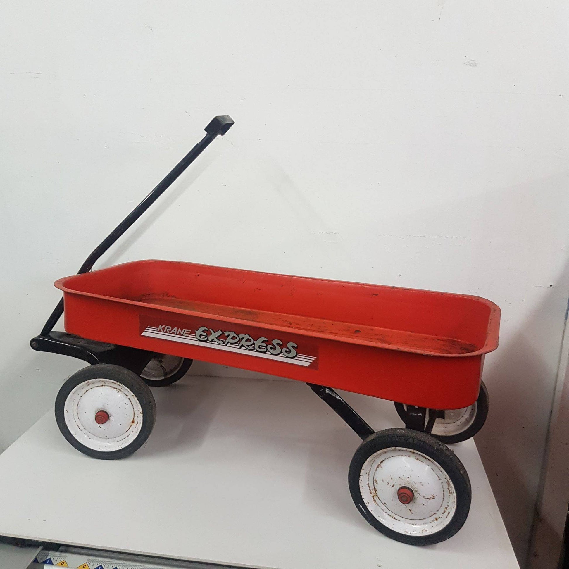 children's red wagon krane express metal vintage toys