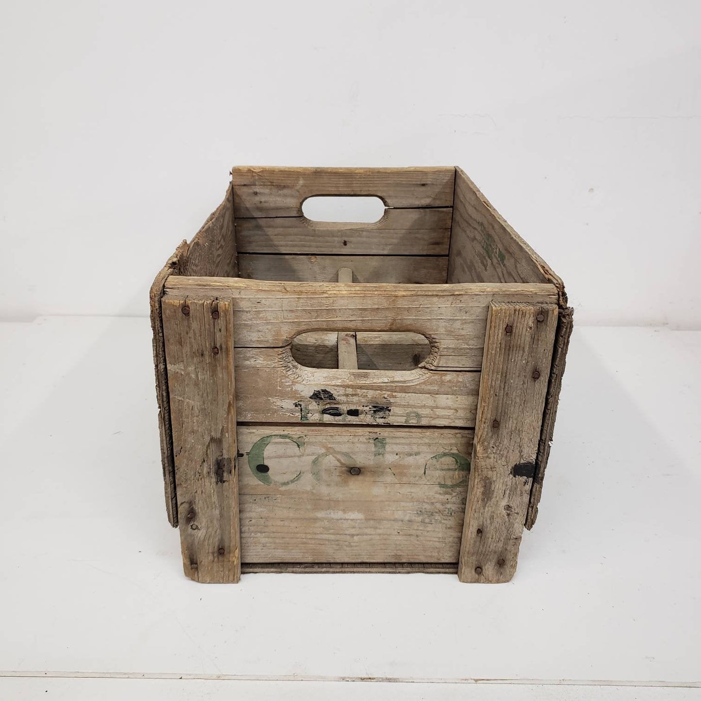 coca-cola crate vintage wooden soda delivery box