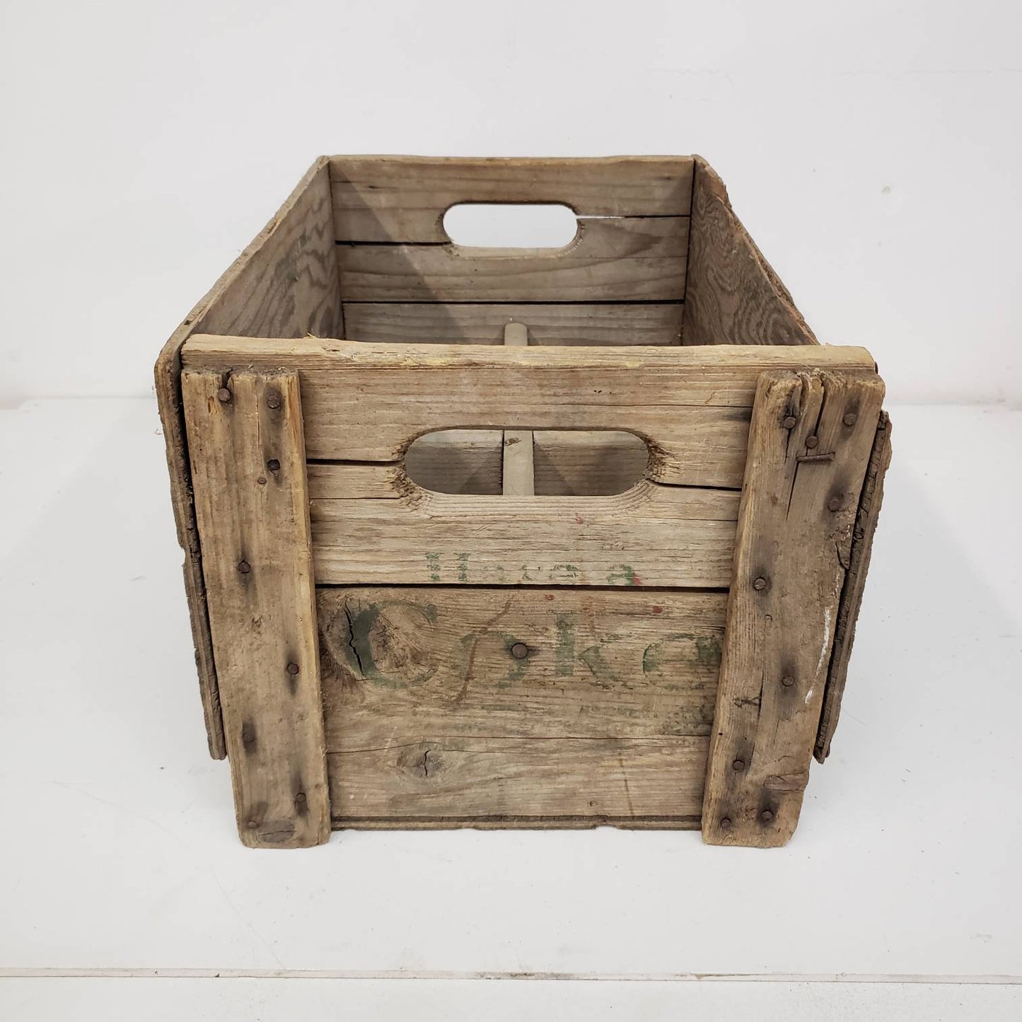 coca-cola crate vintage wooden soda delivery box