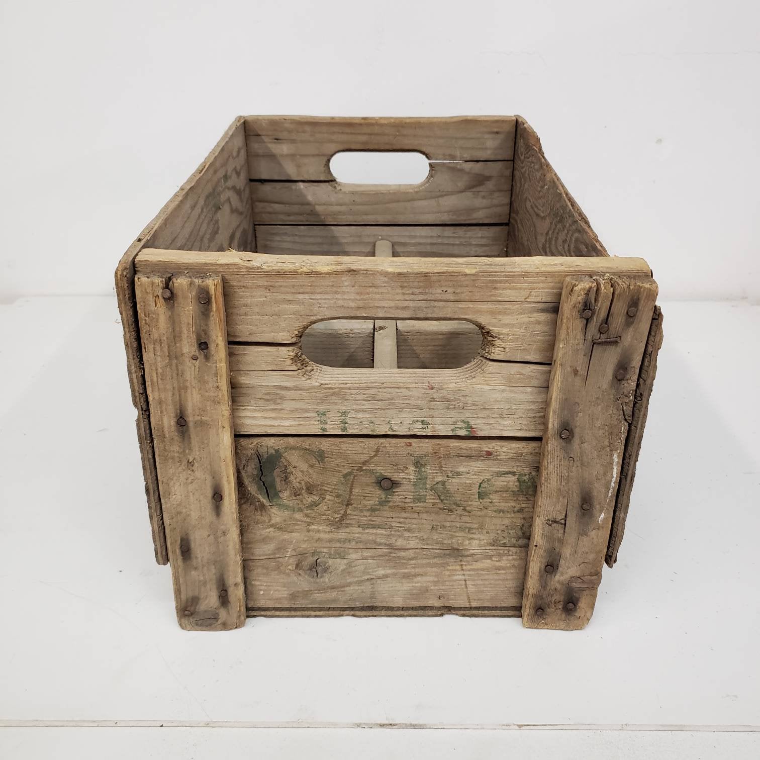 coca-cola crate vintage wooden soda delivery box