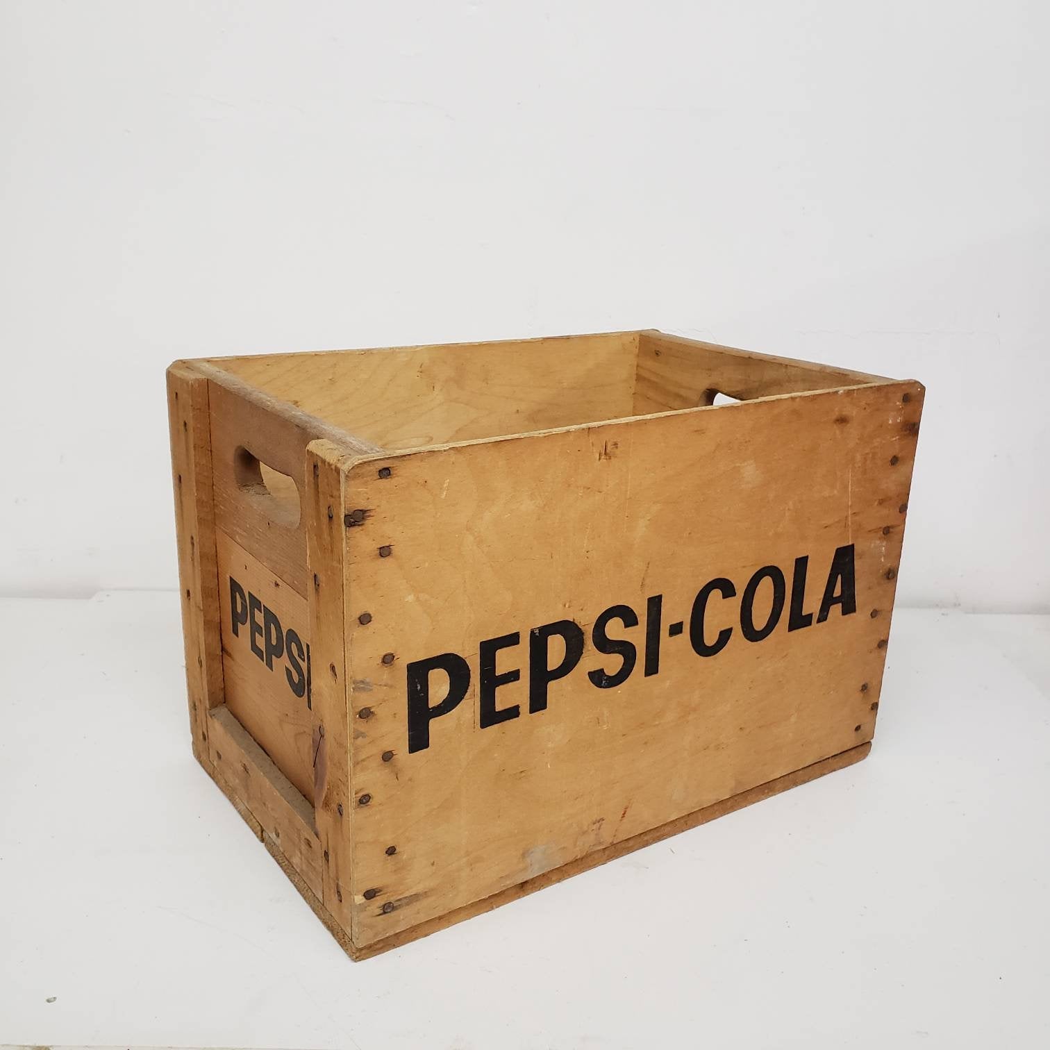 pepsi cola crate vintage wooden soda delivery box