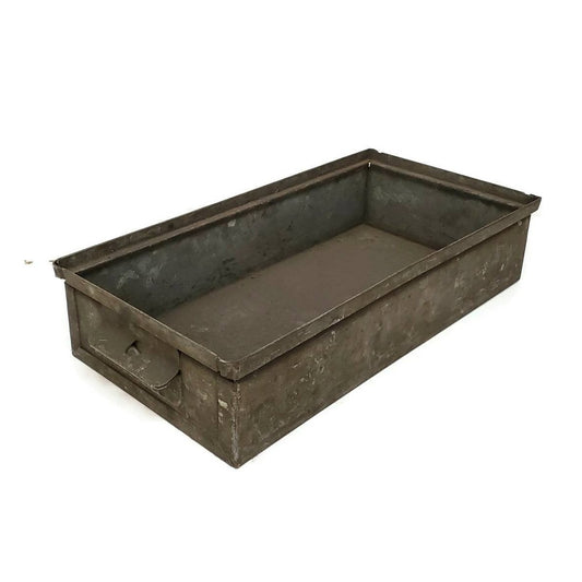 antique bin industrial metal box or basket primitive old for storage or display rustic weathered vtg old
