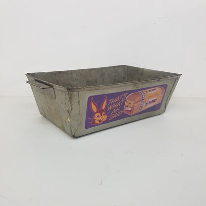 antique bin industrial metal box or basket primitive bunny bread box
