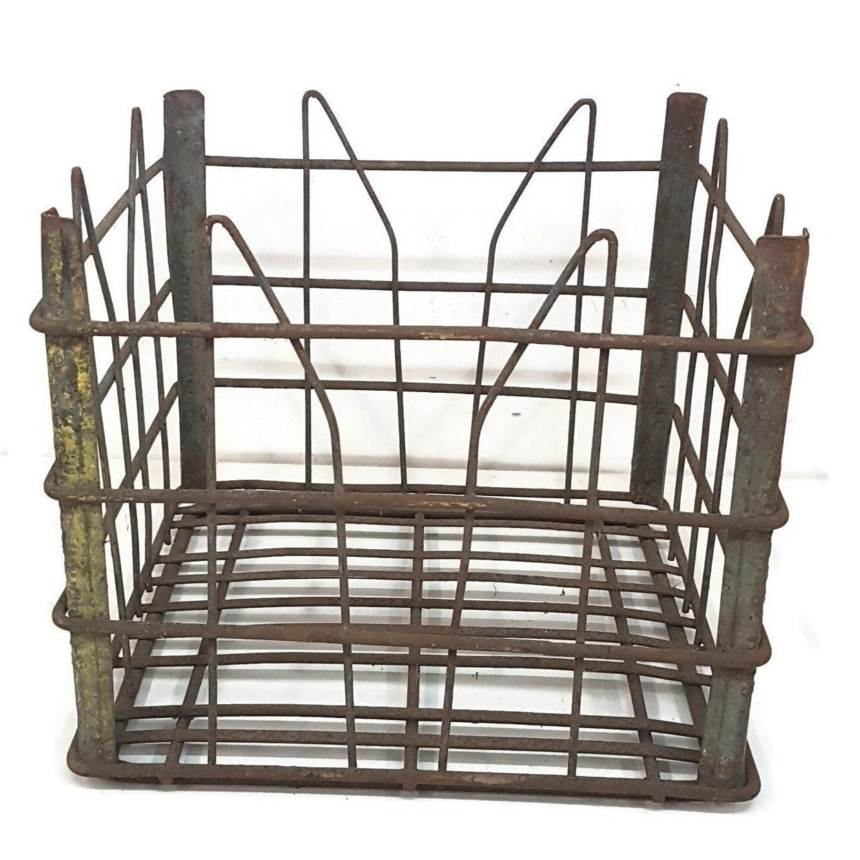 industrial metal basket primitive milk crate