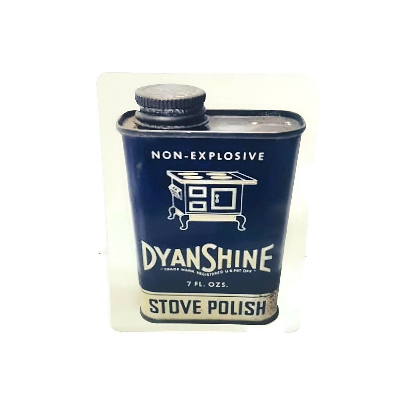 non explosive dyanshine stove polish metal advertising sign