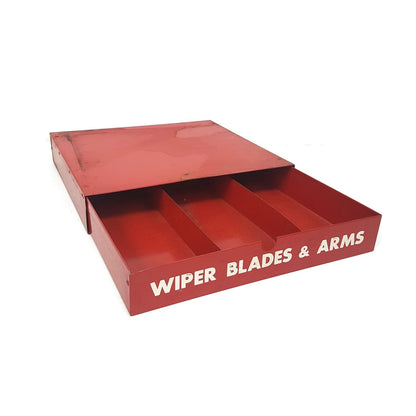 vintage industrial atlas trico wiper blades & arms metal parts drawer box