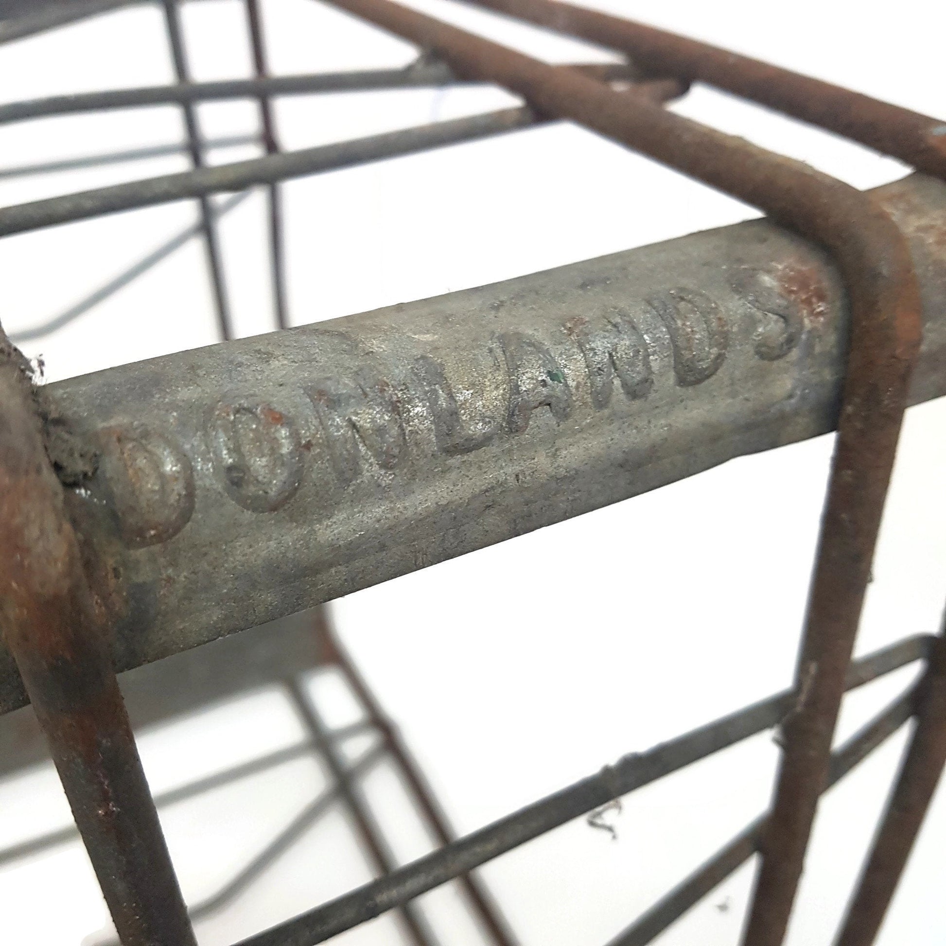 antique bin industrial metal basket primitive milk crate donalds