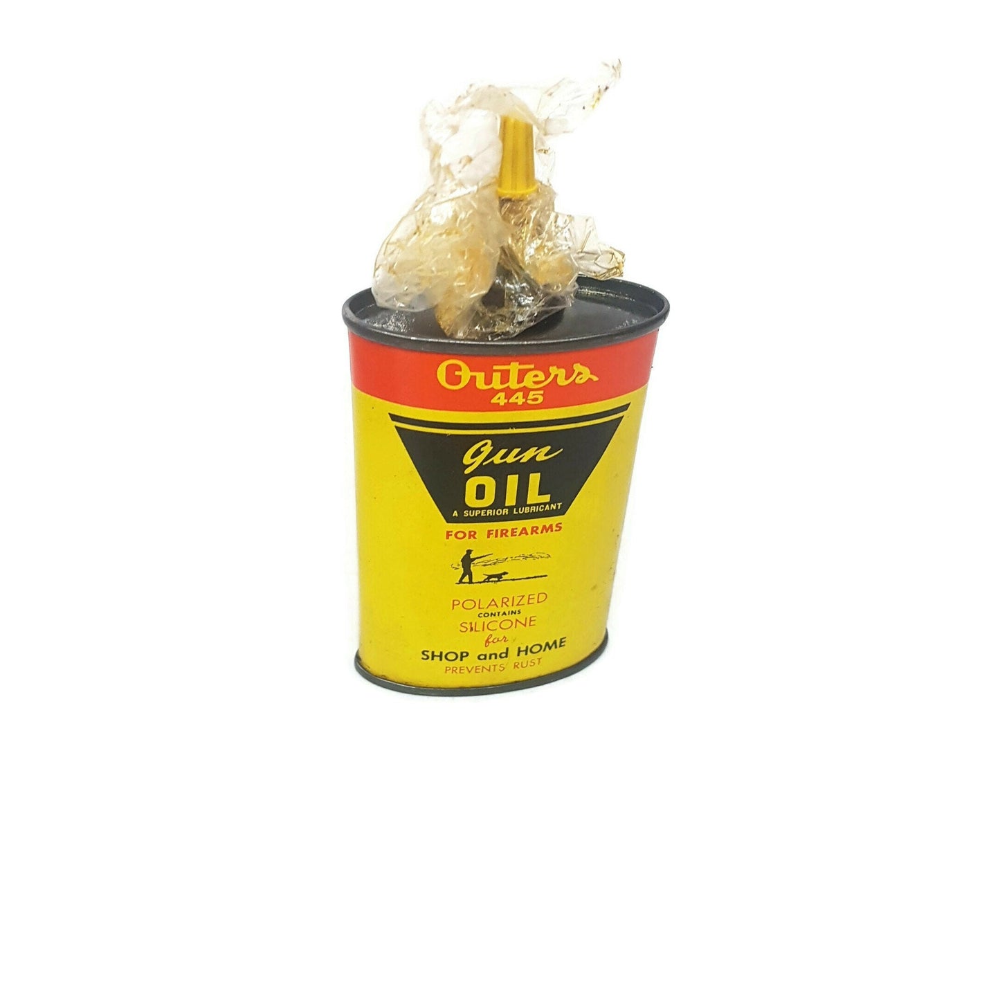 outers 477 hunters cleaning equipment tin advertising can