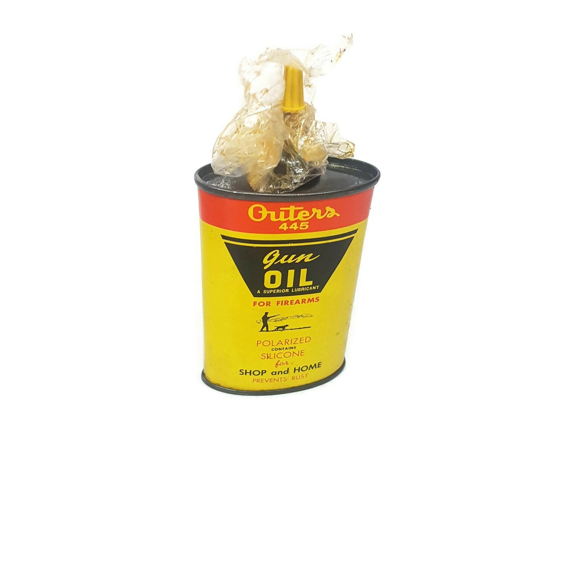 outers 477 hunters cleaning equipment tin advertising can