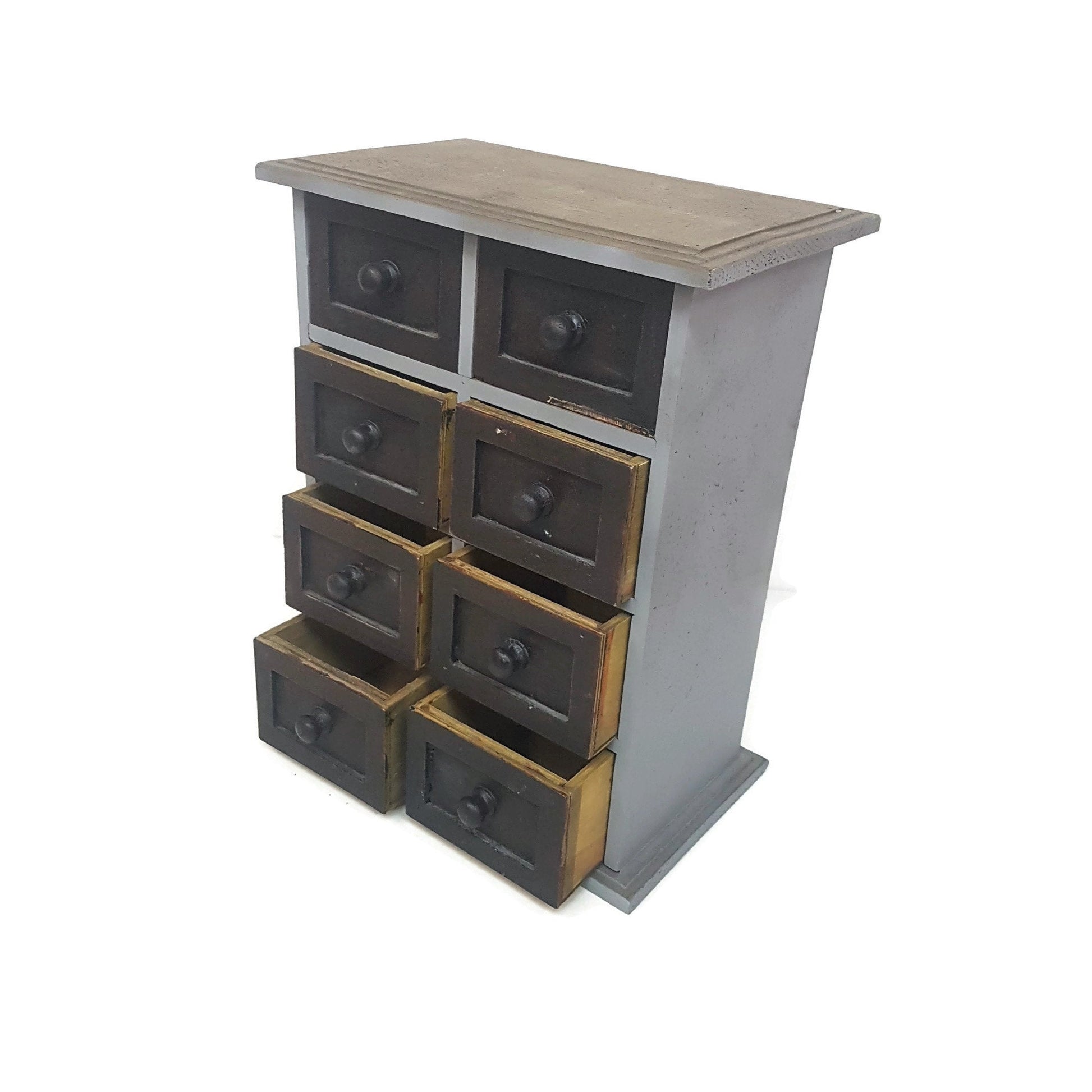 vintage country kitchen spice rack mini wooden drawers