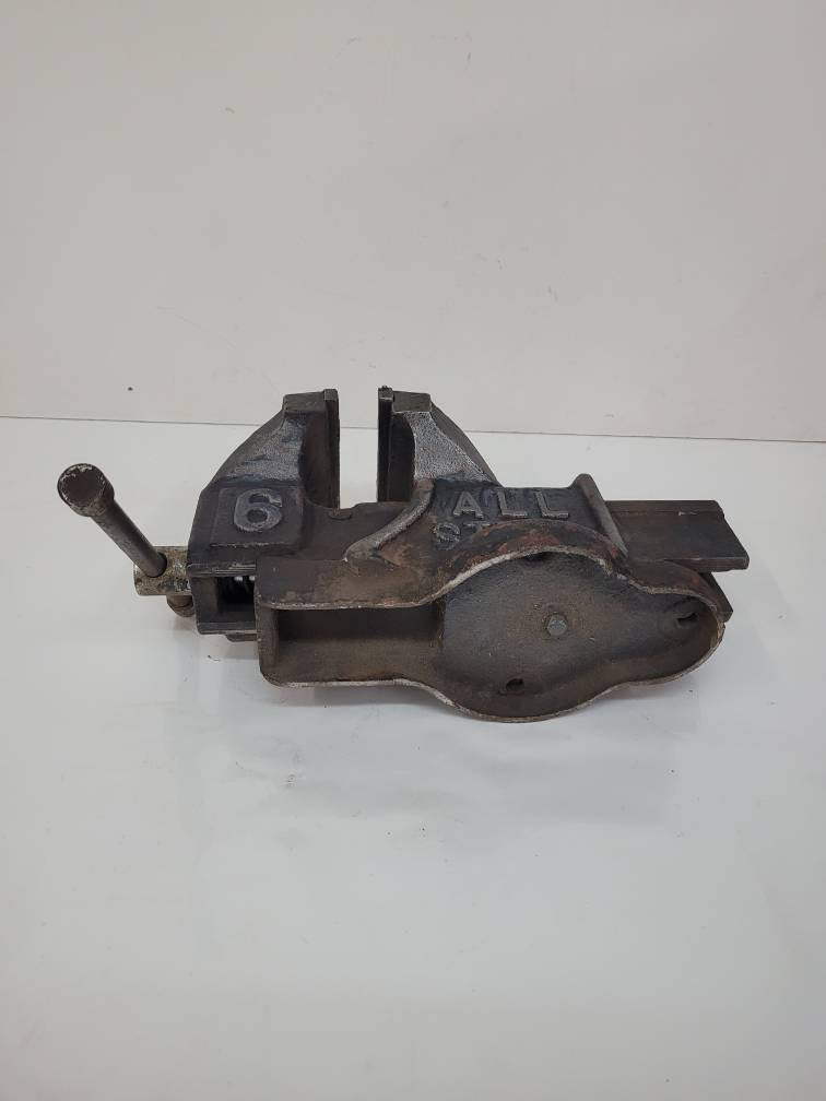 heavy steel vise stamped no # 6