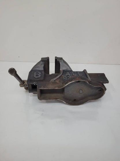 heavy steel vise stamped no # 6