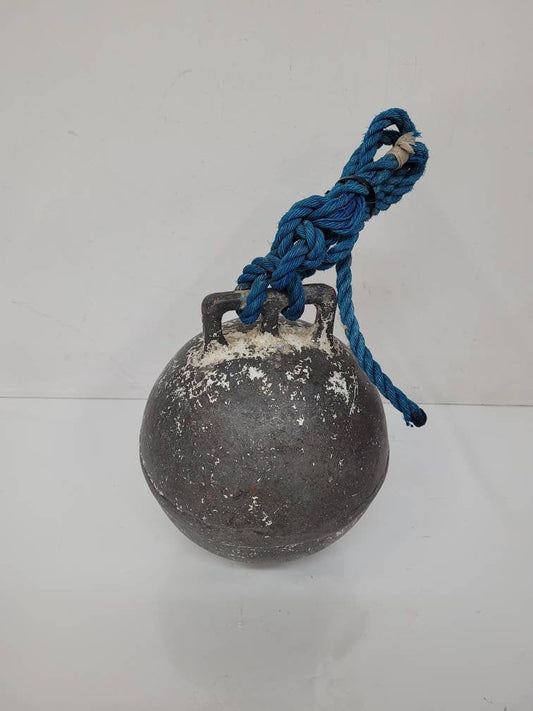 antique nautical fishing buoy / float newfoundland / maine lobster fishing