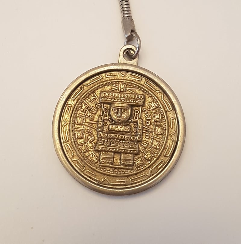 aztec coin key chain