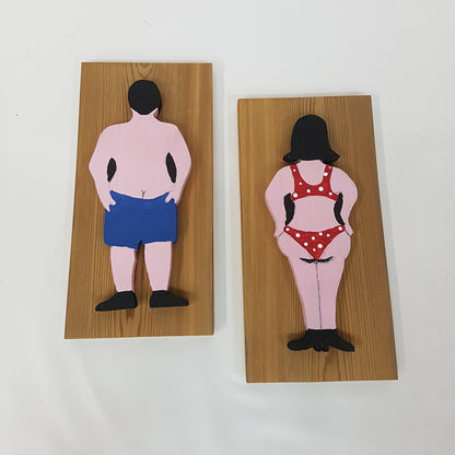 beach house bathroom signs bikini bathing suit
