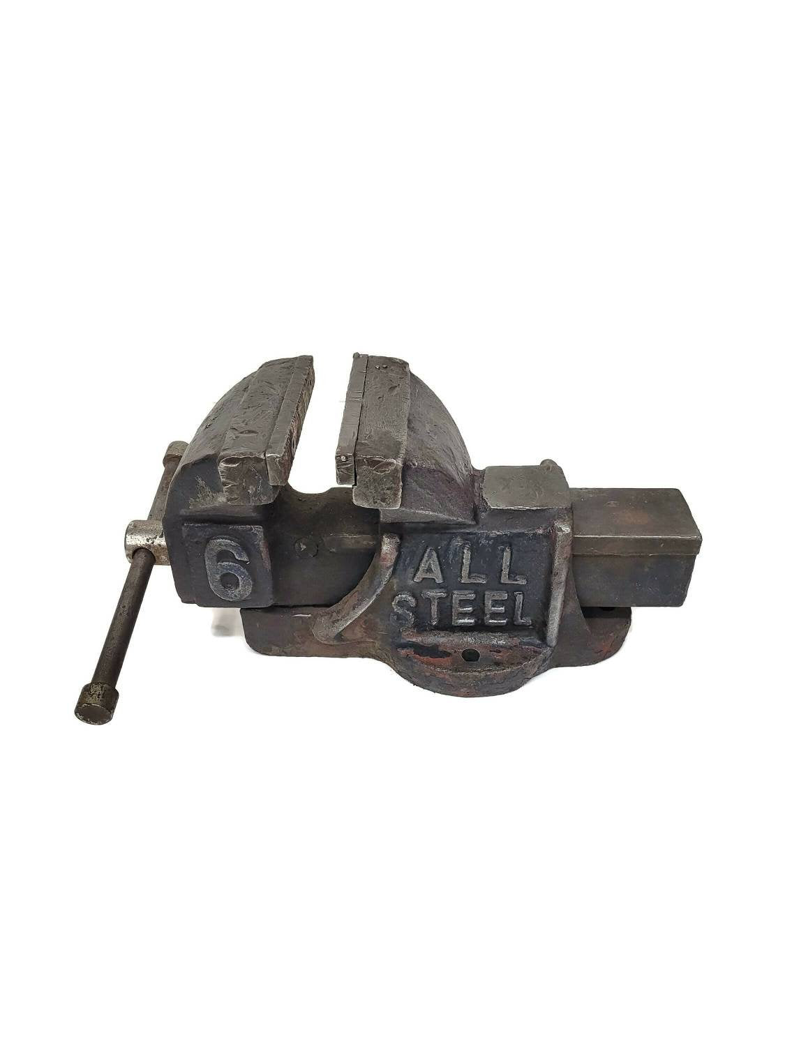 heavy steel vise stamped no # 6