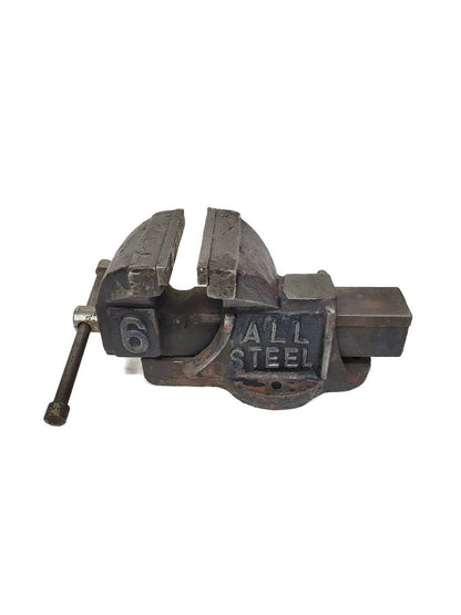 heavy steel vise stamped no # 6
