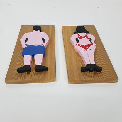 beach house bathroom signs bikini bathing suit