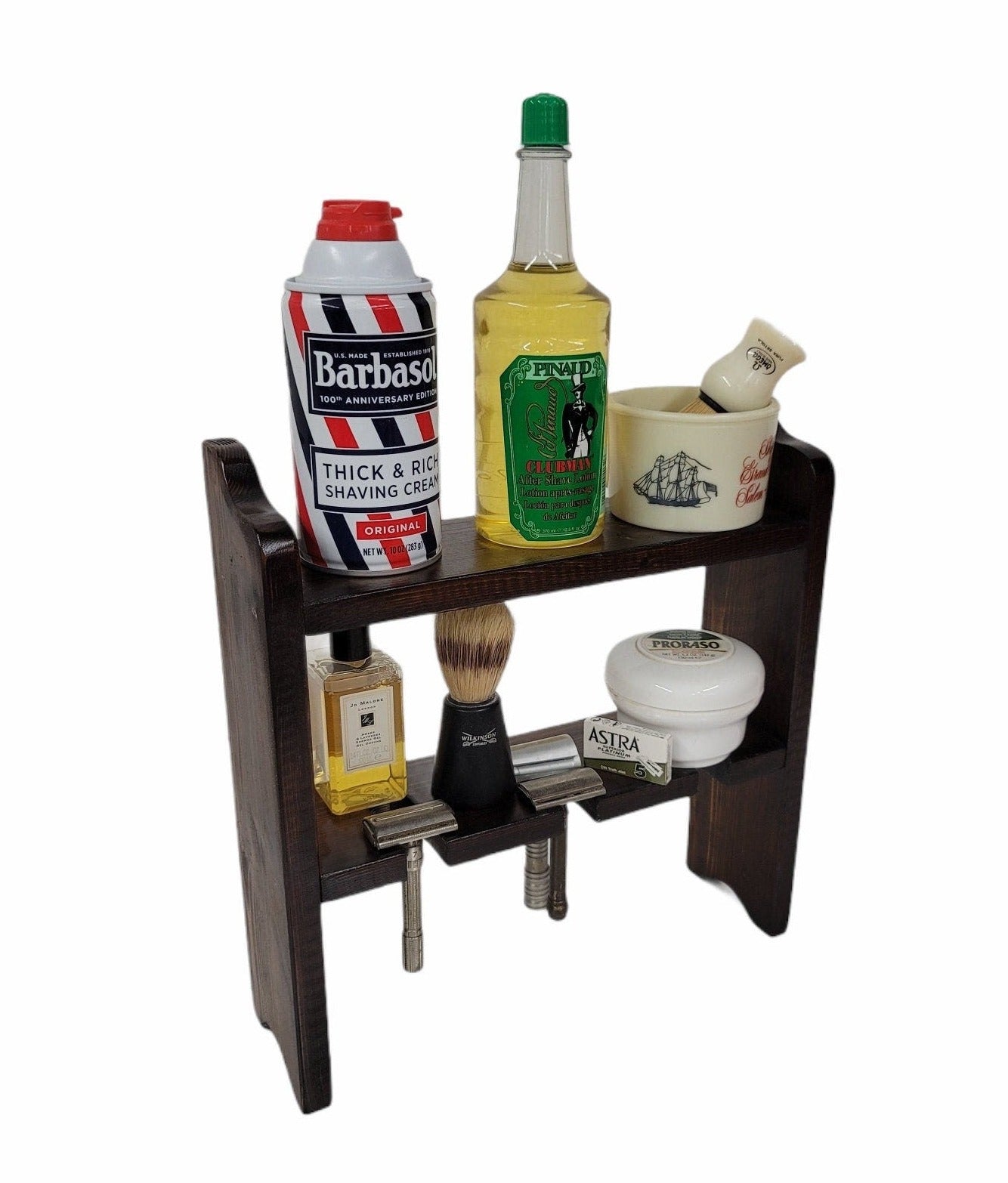barber shaving display razor holder beard butler