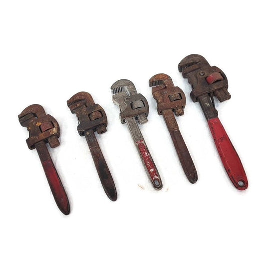 adjustable pipe wrenches small size set of five