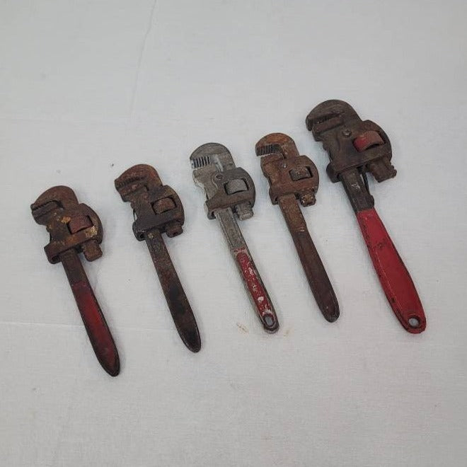 adjustable pipe wrenches small size set of five