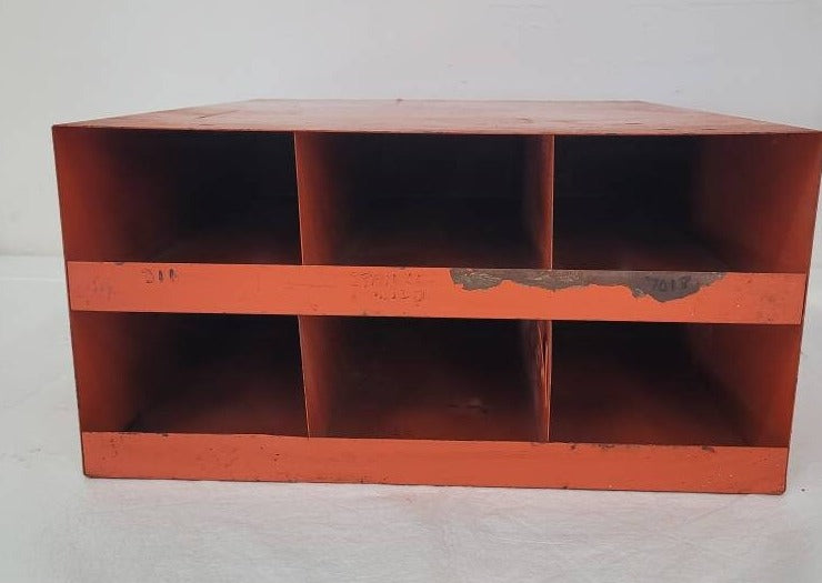 vintage certainium metal shelf benchtop storage box