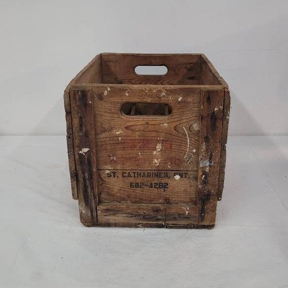 vintage wooden delivery case for bottles moran beverages