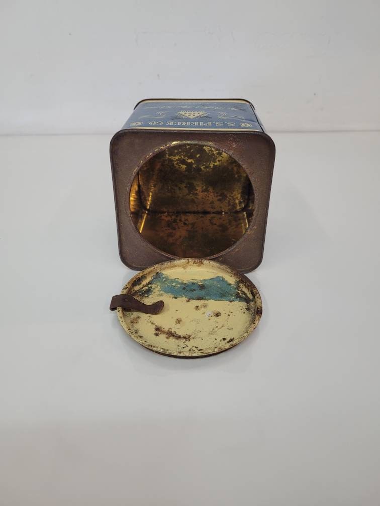 vintage tin storage container / box
