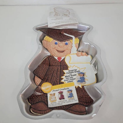 vintage wilton pan graduate cake pan with original manual