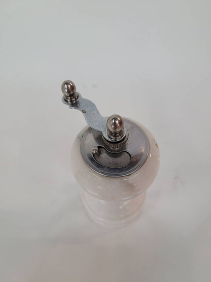white marble salt and pepper shakers