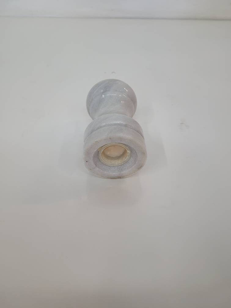 white marble salt and pepper shakers