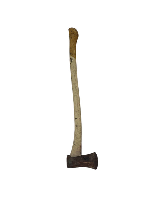 woodcutting axe steel head wooden handle