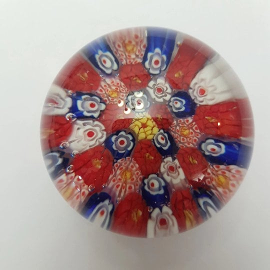 paperweight art glass murano milleflori candy cane glass calligraphy tools