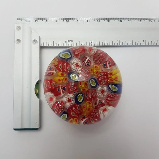 art glass murano paperweight milleflori candy cane