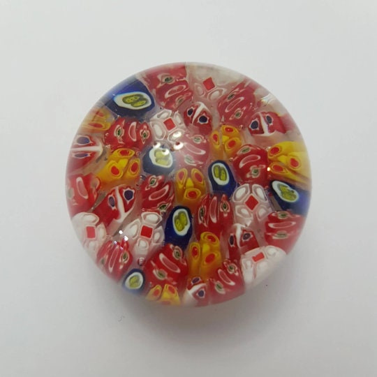 art glass murano paperweight milleflori candy cane