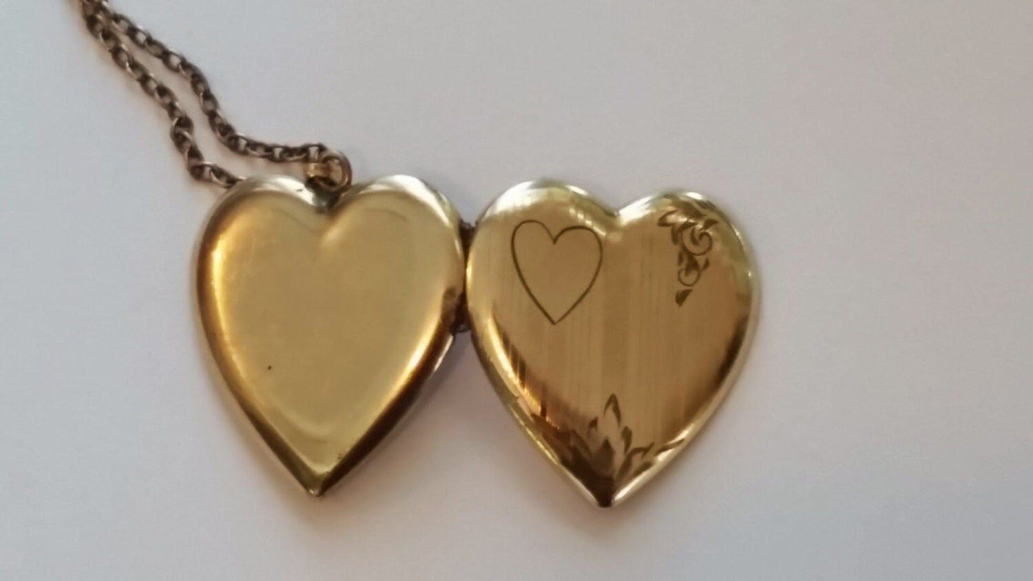 gold heart locket antique art deco locket