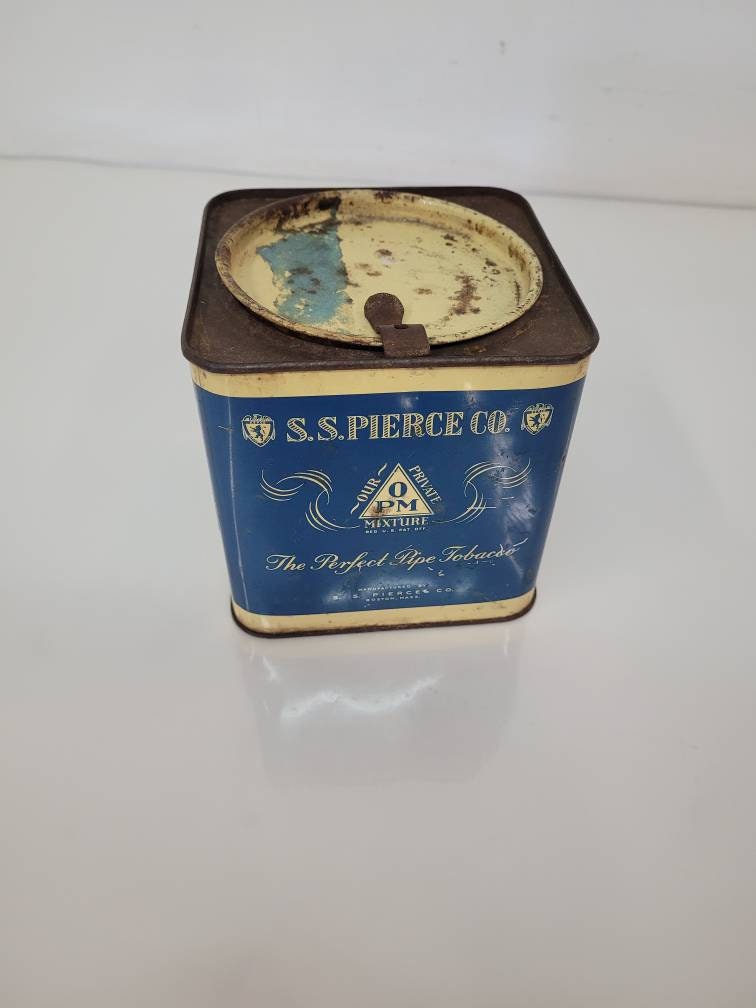 vintage tin storage container / box