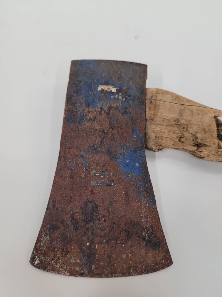 woodcutting axe small steel head wooden handle