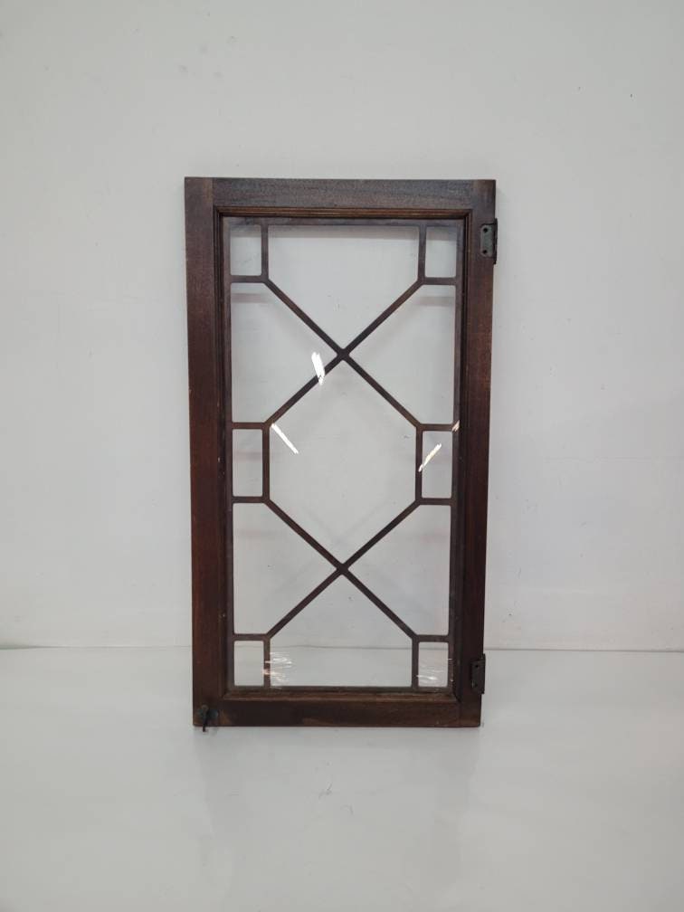 antique glass windows pair of two wooden framing