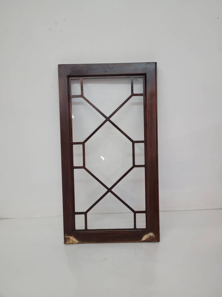 antique glass windows pair of two wooden framing