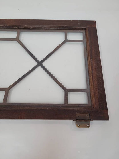 antique glass windows pair of two wooden framing