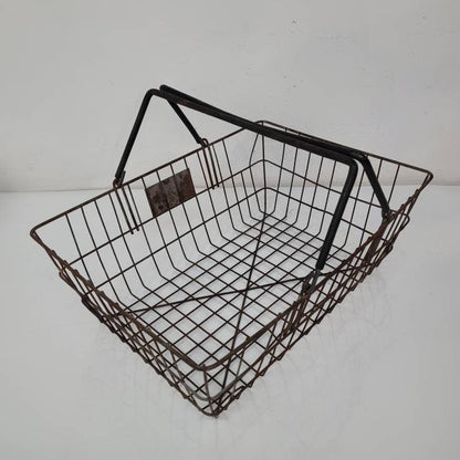 wire garden harvest basket vintage shopping basket farmhouse decor