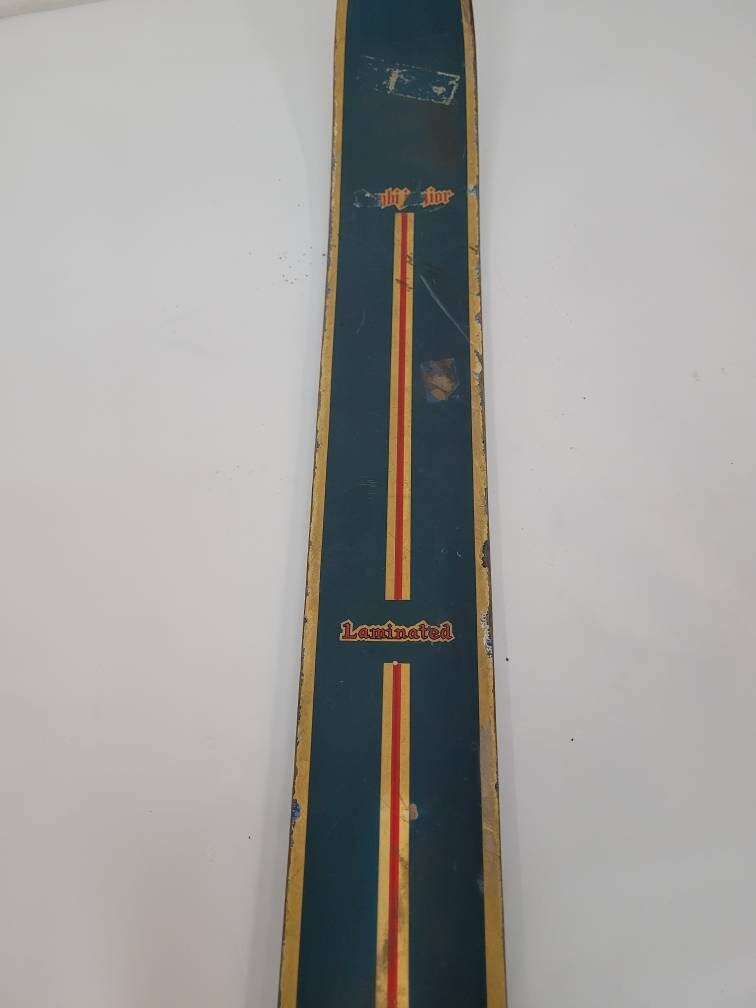 antique wooden skis lombi jr. brand